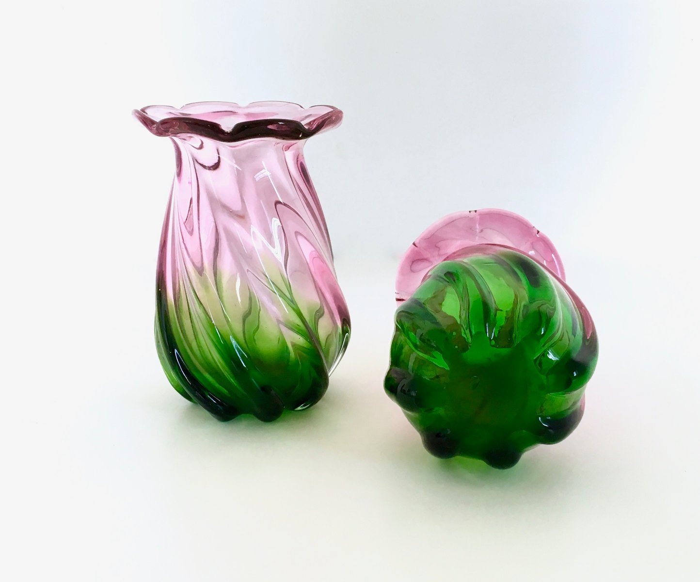 Vintage Murano Glass Vases, Set of 2 for sale at Pamono