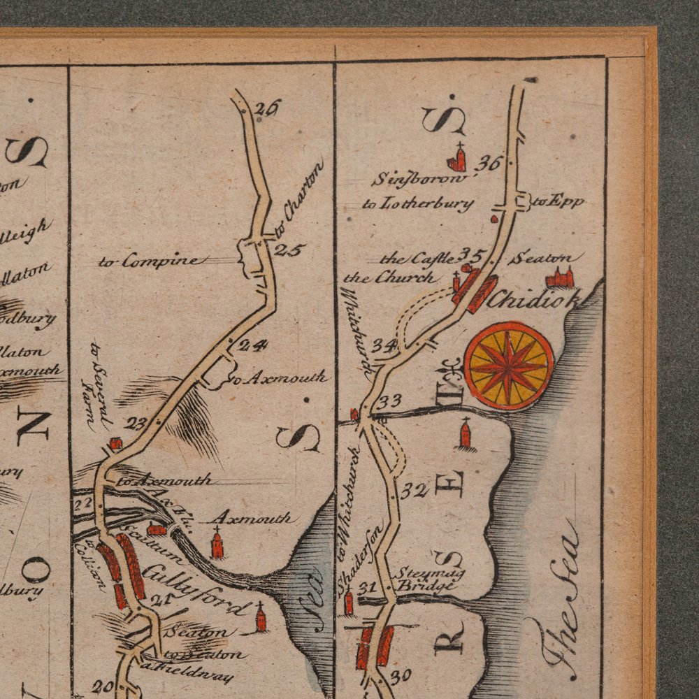 Antique English Chart of Devon for sale at Pamono