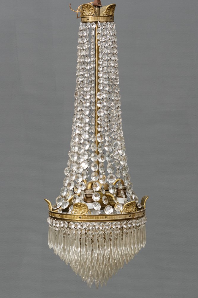 Antique Cut Crystal Chandelier, 1900 for sale at Pamono