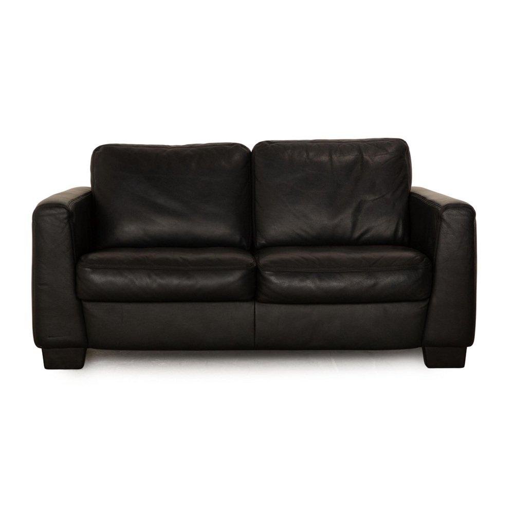 Black Leather 2Seater Sofa from Koinor for sale at Pamono
