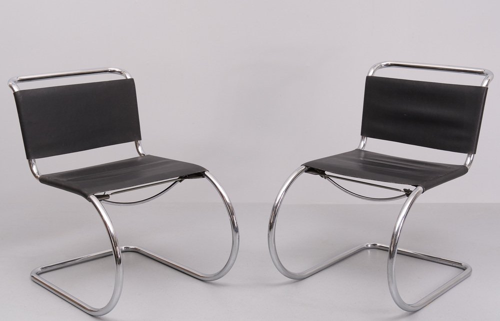 Sedie cantilever Mr10 di Ludwig Mies Van Der Rohe, 1960, set di 2 in