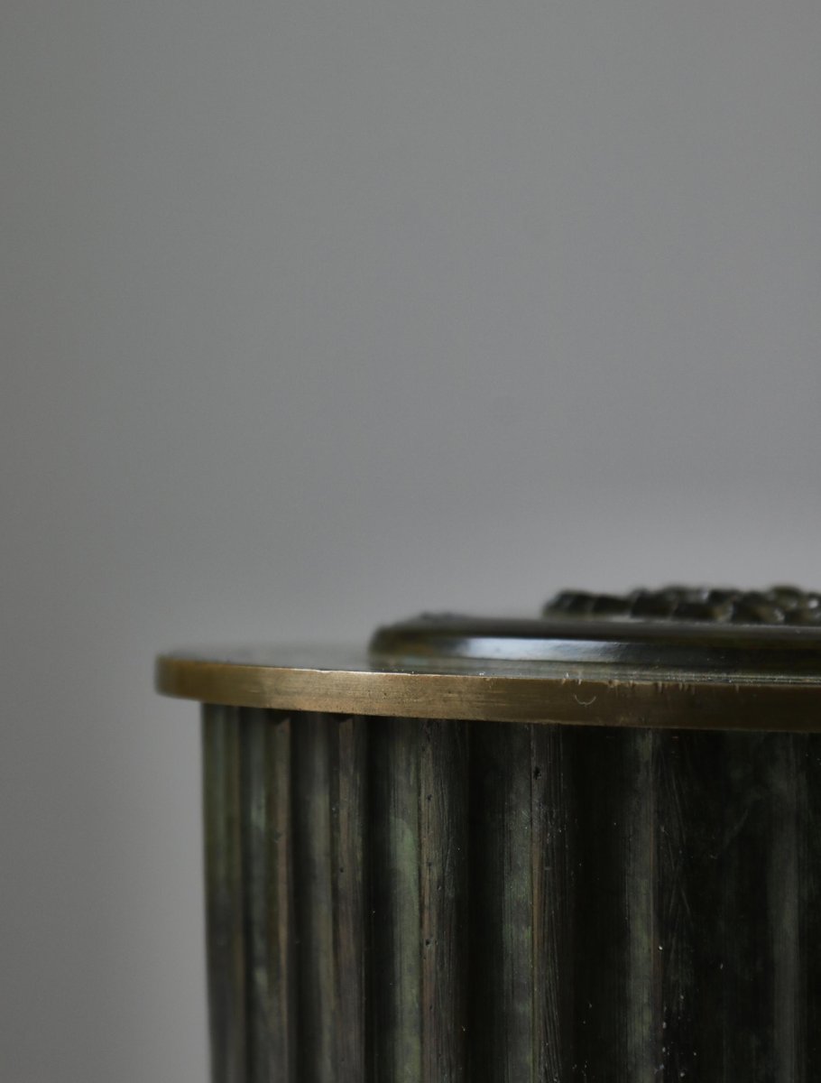 Pot de conserves ancien avec couvercle en poterie de Poole : pot de