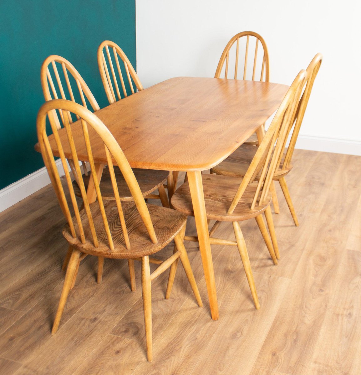 Planktop Dining Table & Windsor Chairs by Lucian Ercolani for Ercol ...