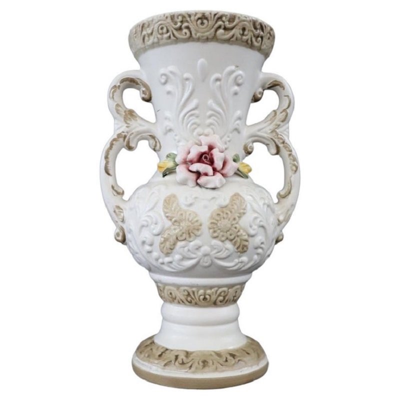 Louche ancienne biscuit porcelaine CAPODIMONTE Ladle old biscuit