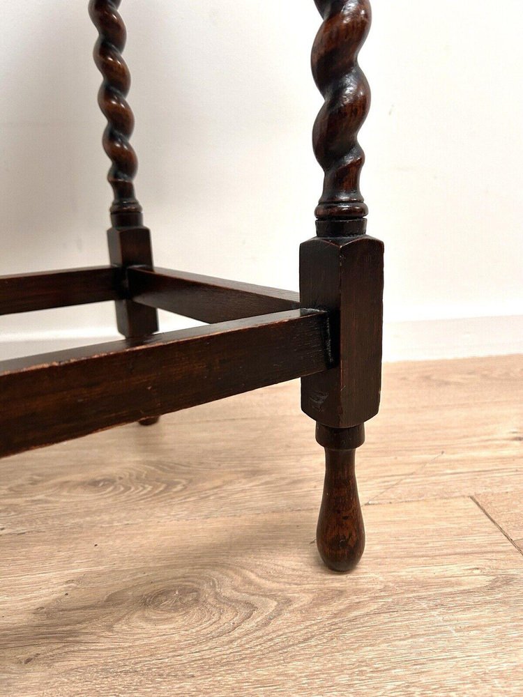 Edwardian Oak Barley Twist Occasional Hall Table for sale at Pamono