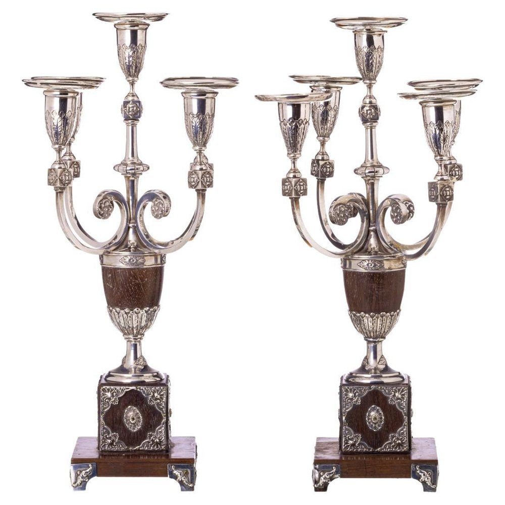 Silver Candlesticks, 19th Century, Set of 2 for sale at Pamono