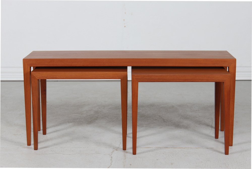 Danish Oblong Nesting Tables in Teak from Haslev Møbelsnedkeri, 1960s ...