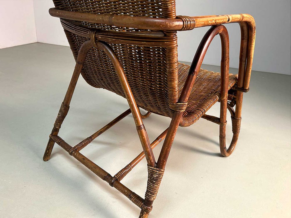 Rattan Lounge Chair by Erich Dieckmann, 1930s for sale at Pamono