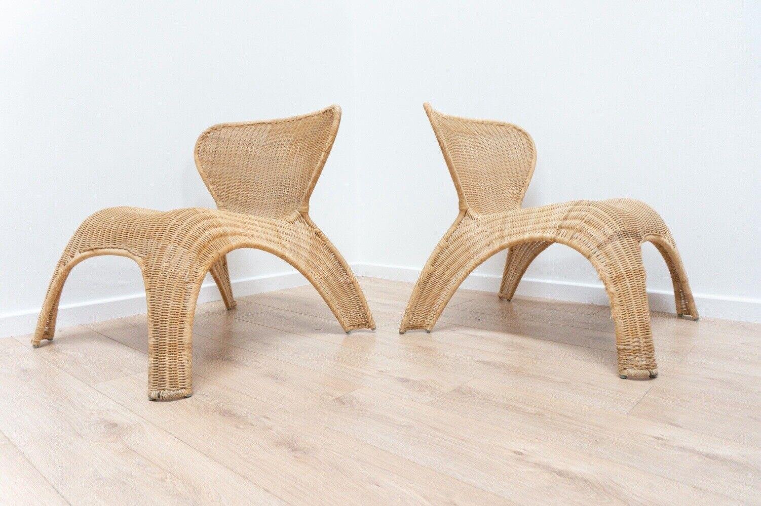 Vintage Gulte Stühle aus Rattan & Korbgeflecht von Ikea, Schweden