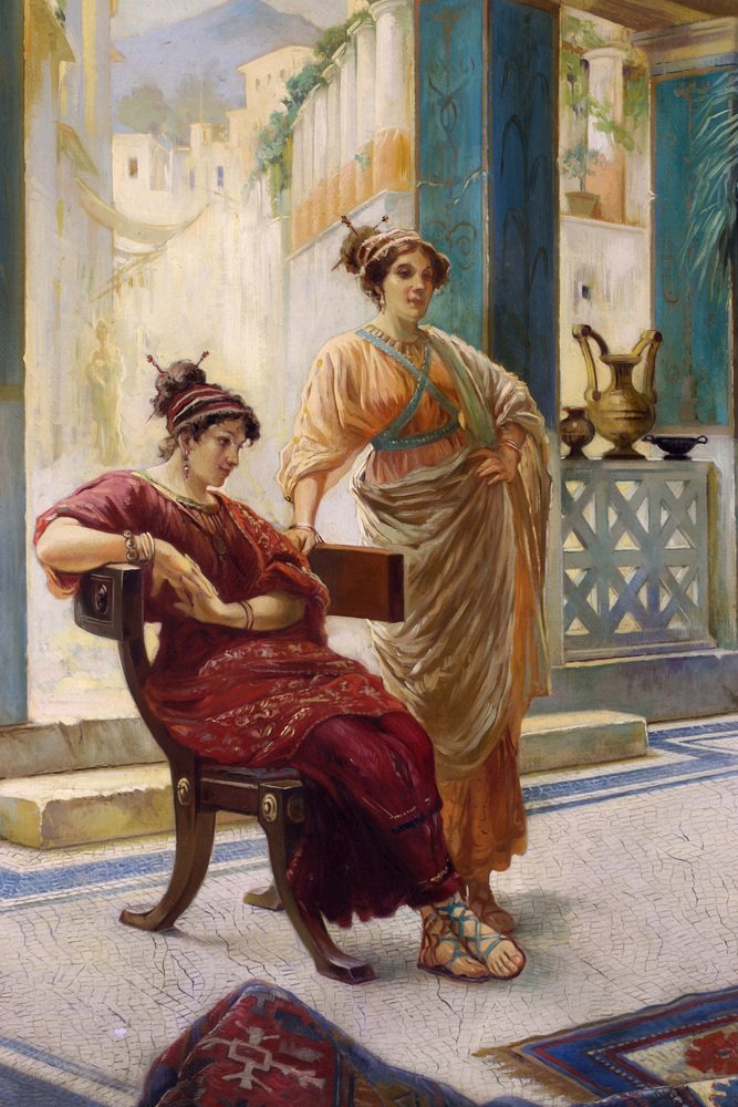 Angelo Granati, Rug Salesman in Pompeii, Oil on Canvas for sale at Pamono