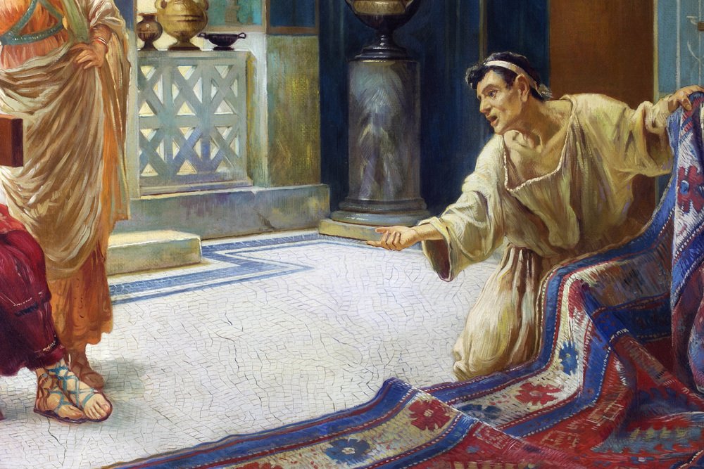 Angelo Granati, Rug Salesman in Pompeii, Oil on Canvas for sale at Pamono