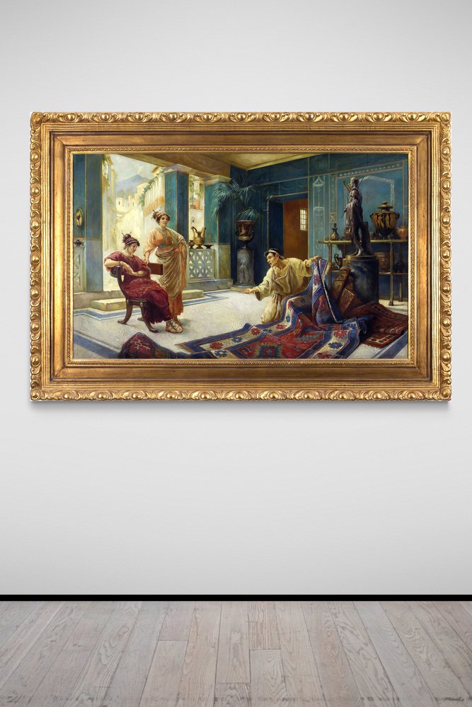 Angelo Granati, Rug Salesman in Pompeii, Oil on Canvas for sale at Pamono