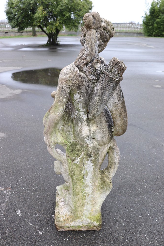 Gartenstatue Heiliger Franziskus – 94 Cm Hoch, Polyresin, Antik Steingrau, Mit Vogelhaus