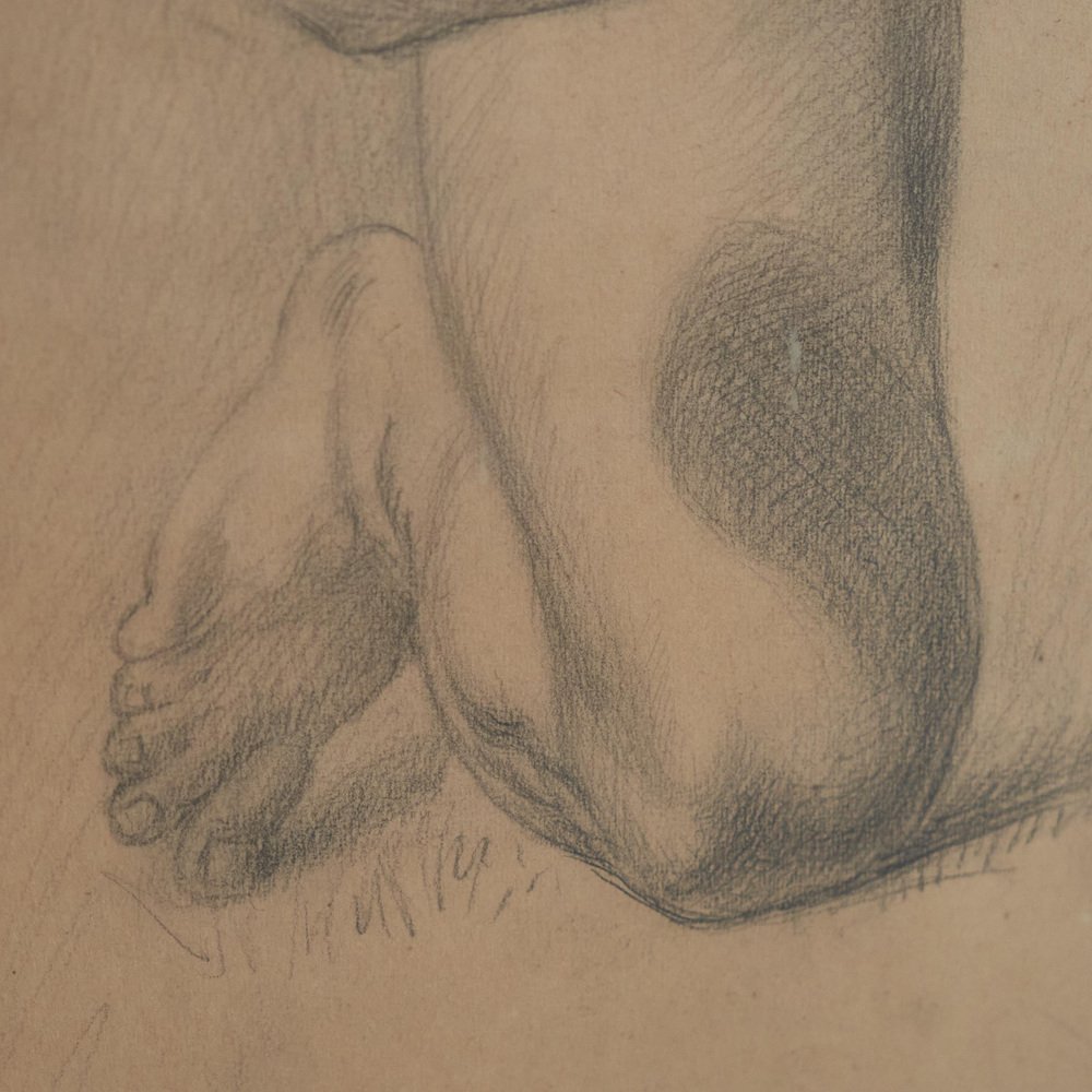 Male Nude Study, Pencil Drawing, 1940s for sale at Pamono