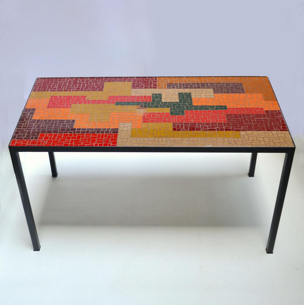Mosaic Coffee Table with Abstract Pattern, 1960s for sale at Pamono