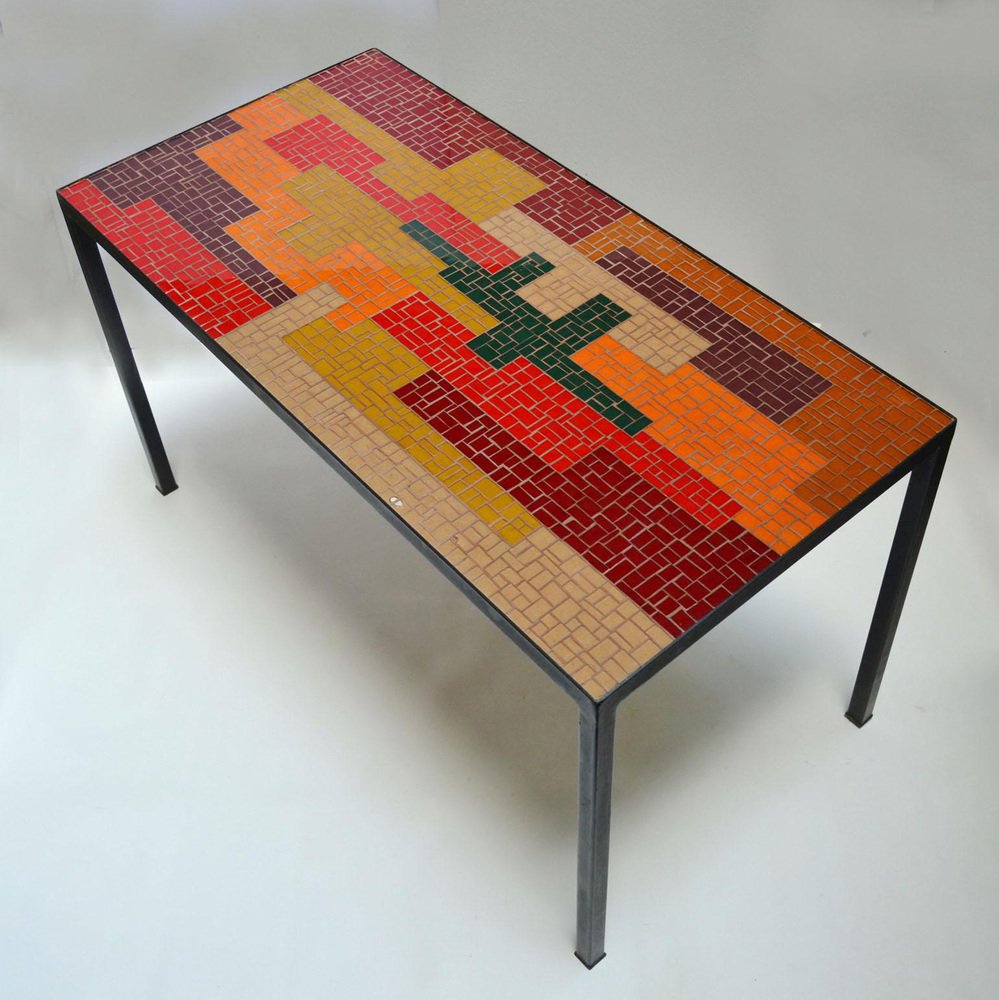 Mosaic Coffee Table with Abstract Pattern, 1960s for sale at Pamono