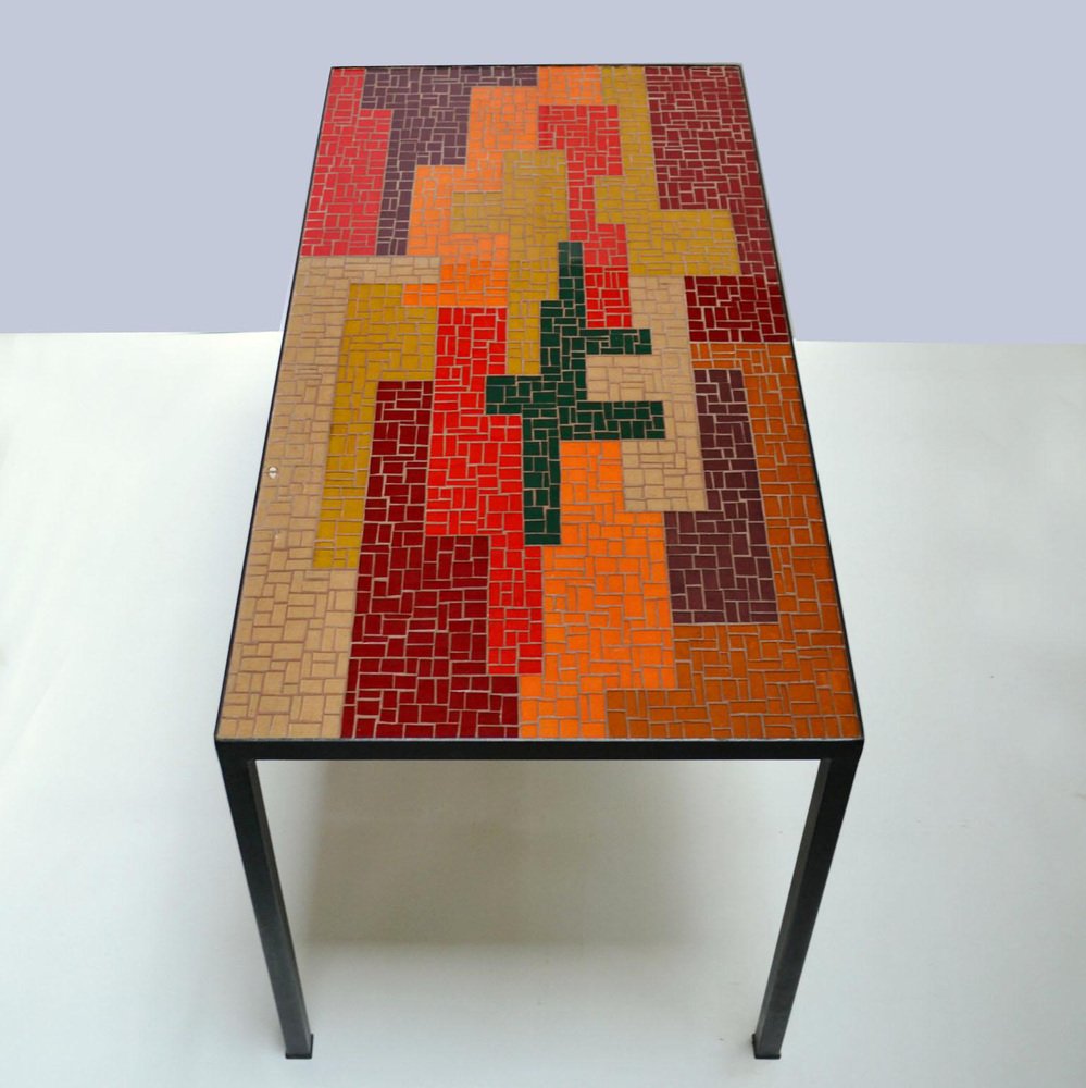 Mosaic Coffee Table with Abstract Pattern, 1960s for sale at Pamono