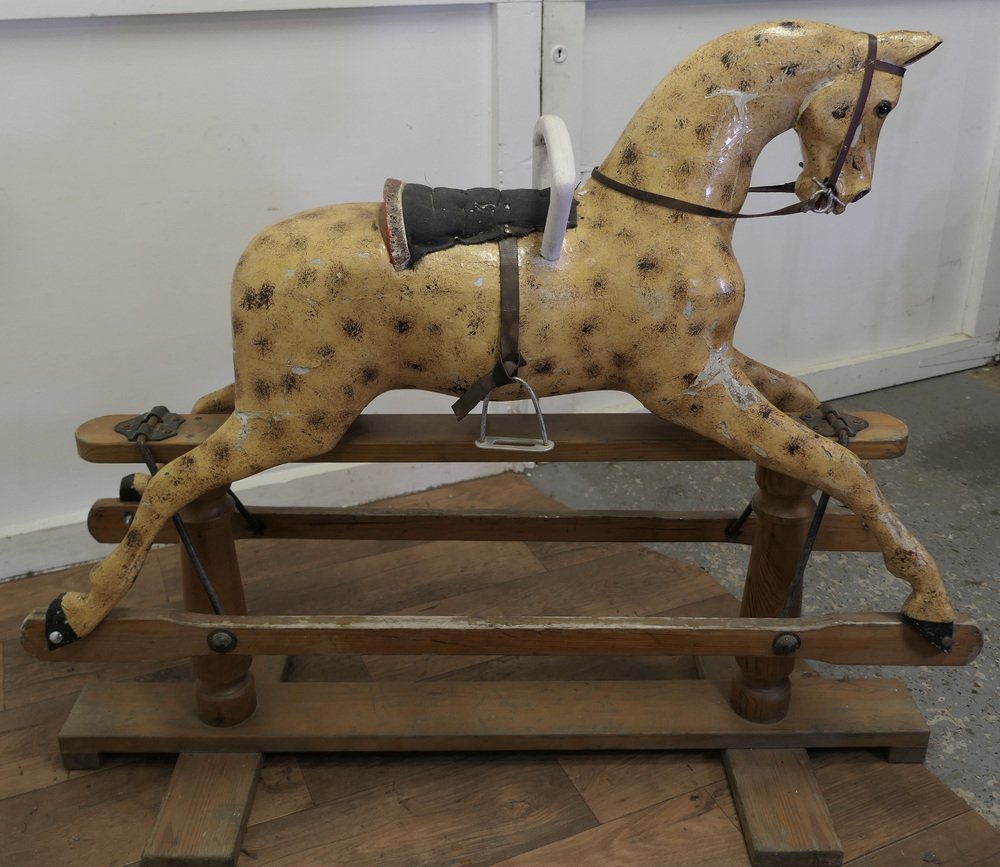 Large Edwardian Rocking Horse, 1890s for sale at Pamono