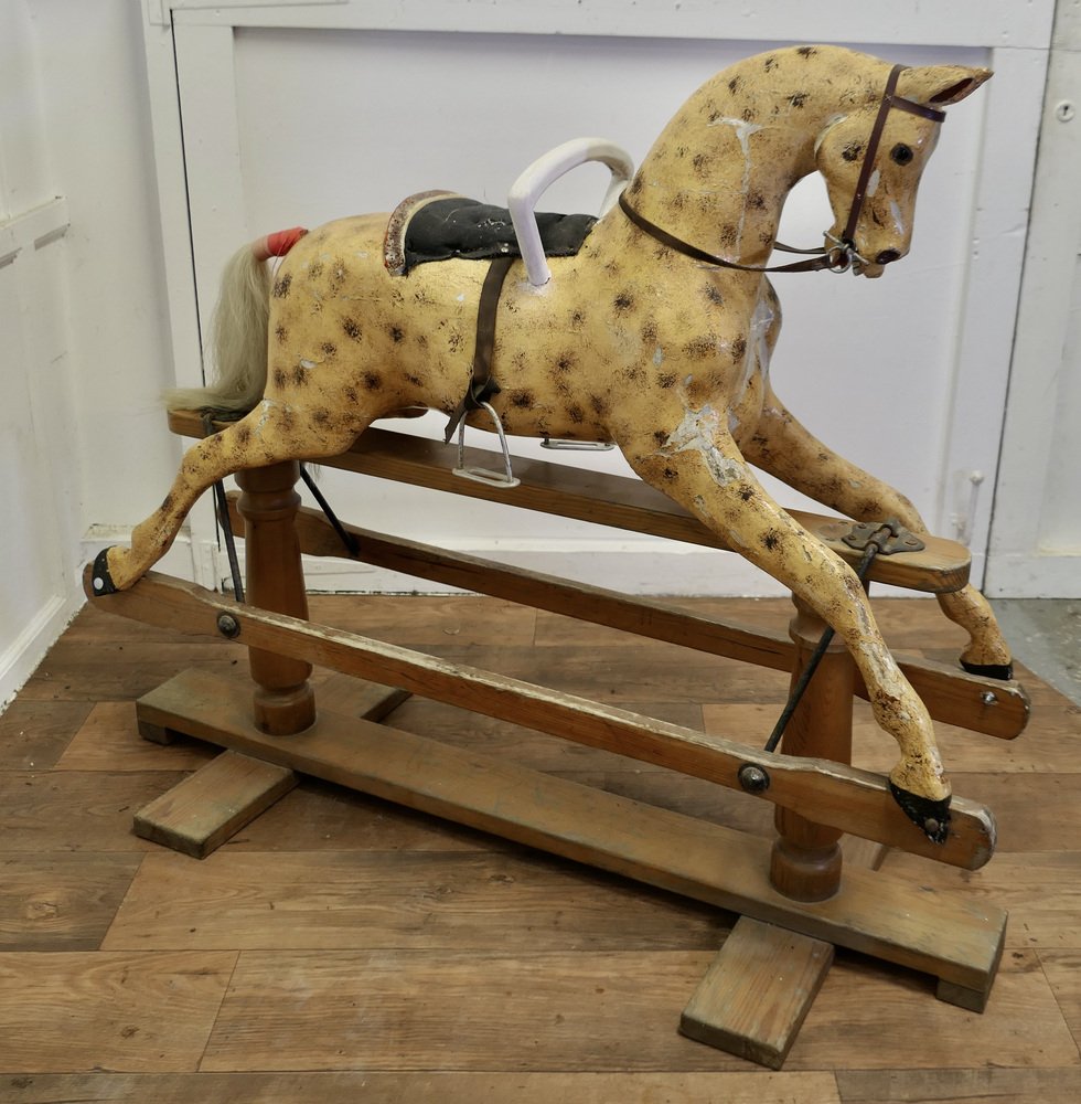 Large Edwardian Rocking Horse, 1890s for sale at Pamono