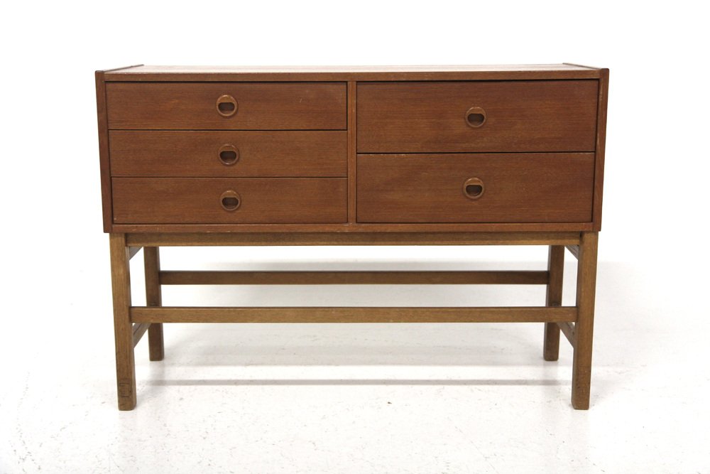Commode Vintage Wrighton – Teck Anglais 1960, Rectangulaire, Dimensions 73x69x47
