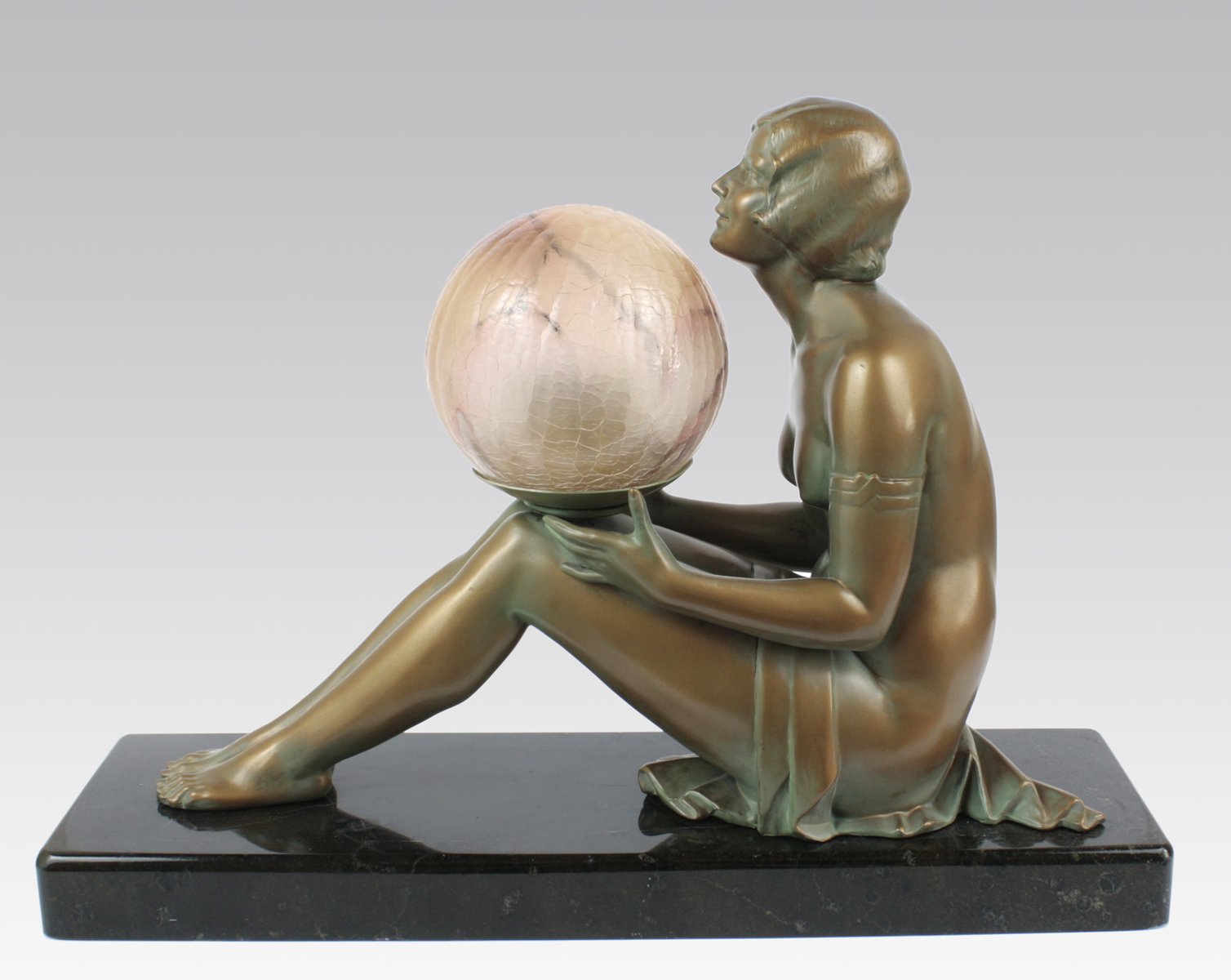 German Art Deco Figure Lamp, 1930s for sale at Pamono