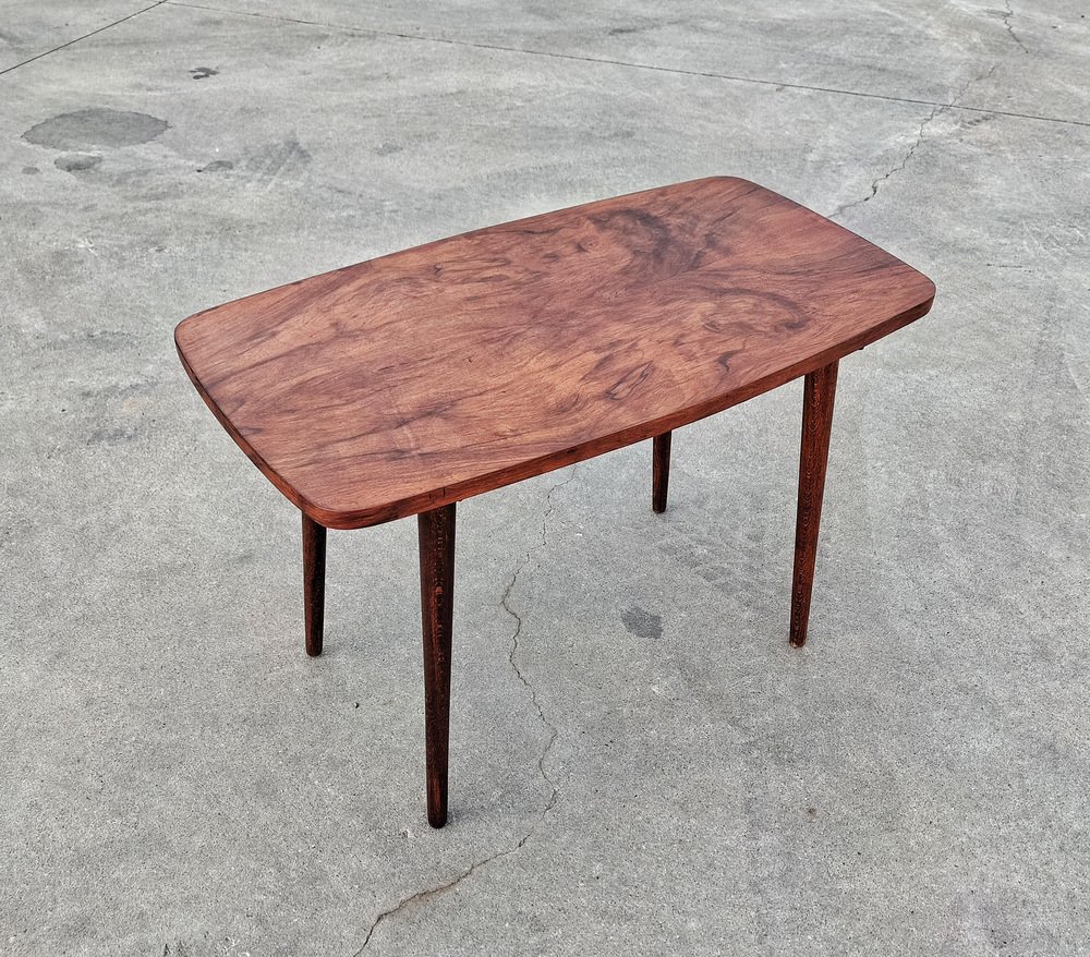 Small Mid-Century Modern Side Table with Walnut Veneer Top, Denmark ...