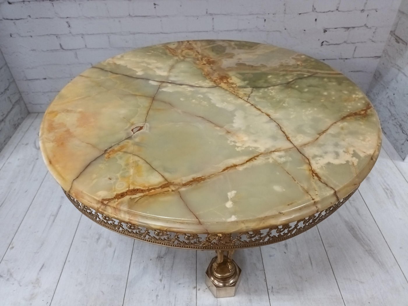 Antique Onyx Marble Coffee Table for sale at Pamono