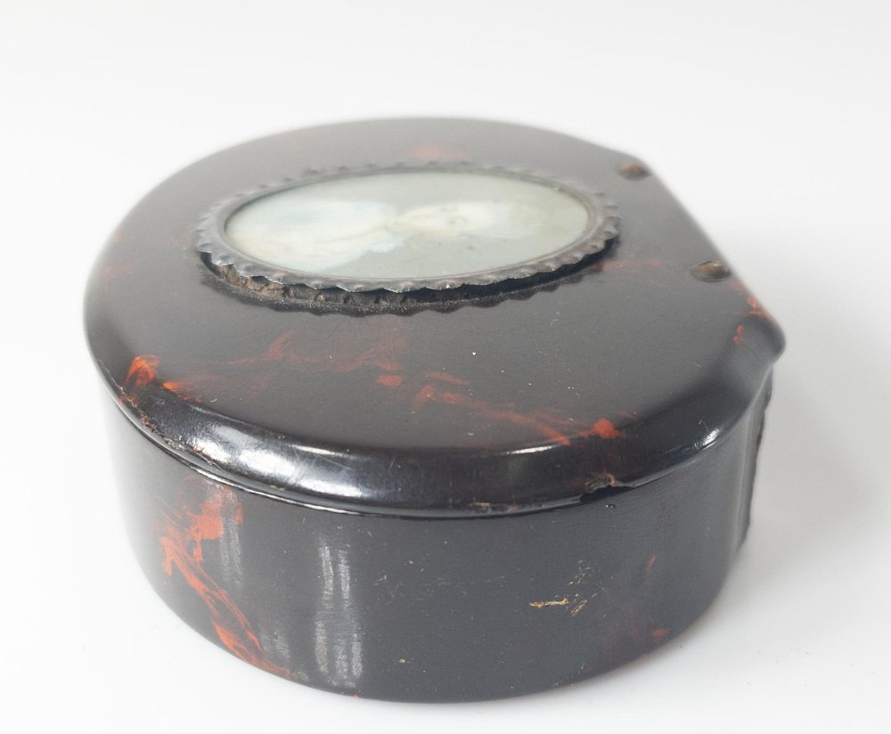Faux Tortoiseshell Paper Mache Snuff Box for sale at Pamono