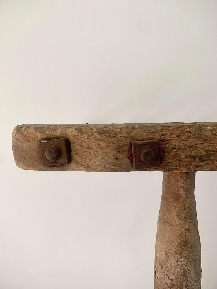 Early 20th Century Wooden Rake on Custom Wall Mount for sale at Pamono