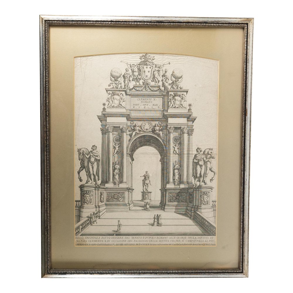 Carlo Rainaldi, Triumphal Arch, 17th Century, Engraving for sale at Pamono