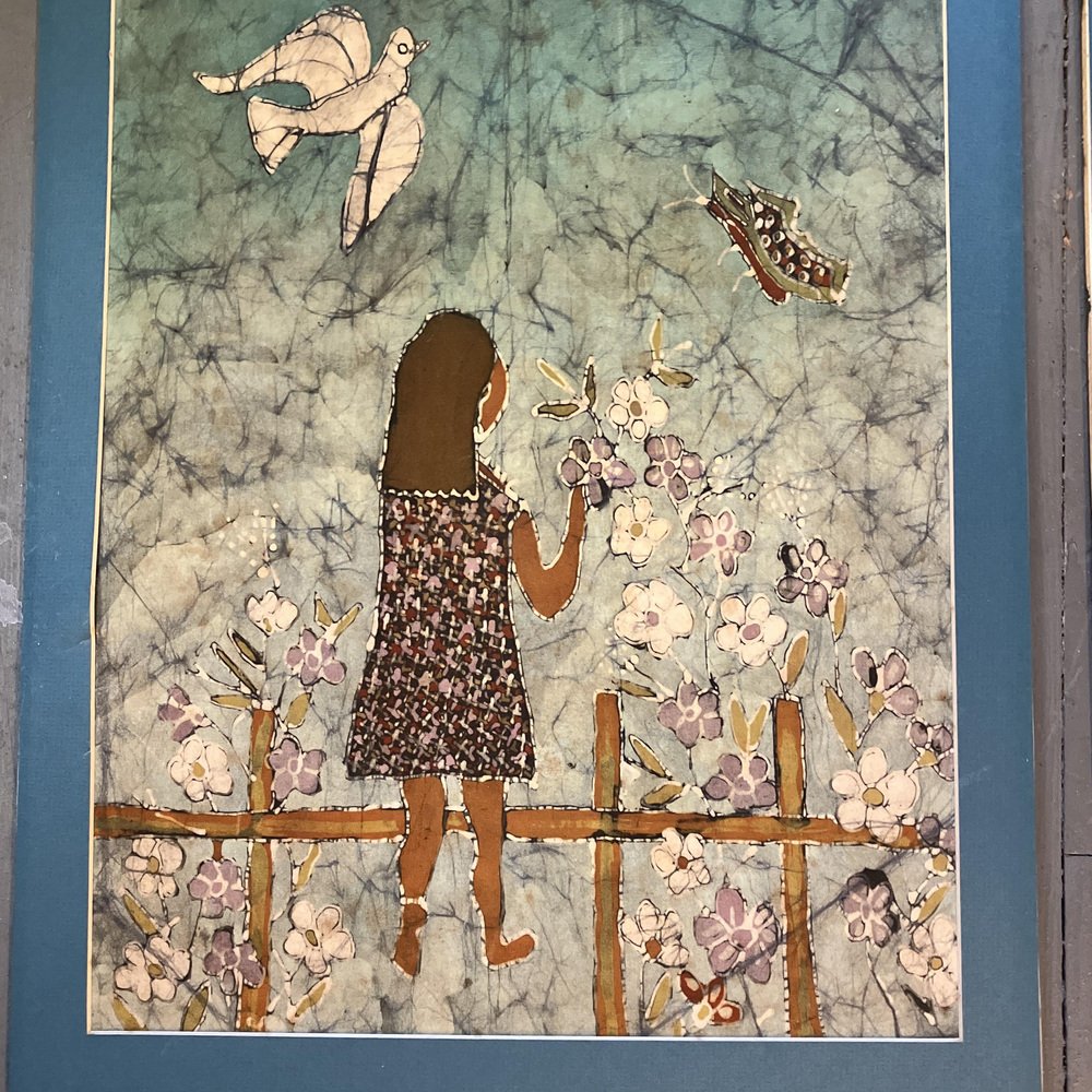 Batik Fabric Painting, 1970s for sale at Pamono