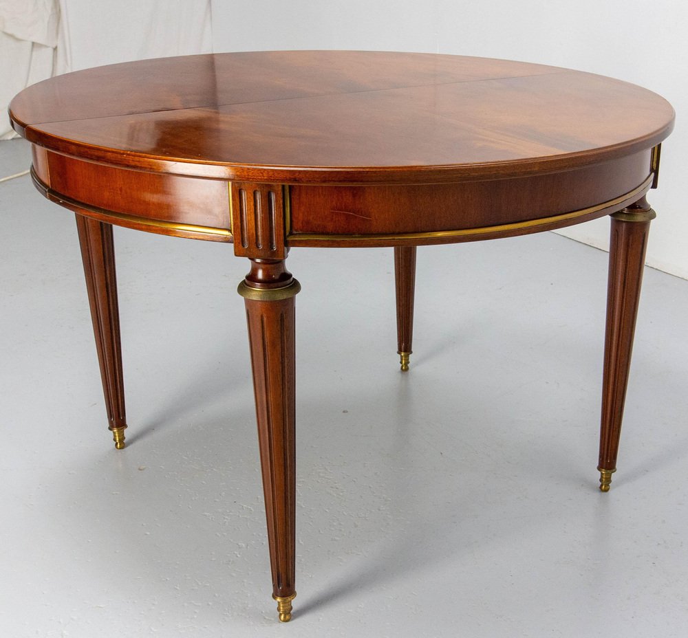 French Round Extending Dining Table, 1960s for sale at Pamono