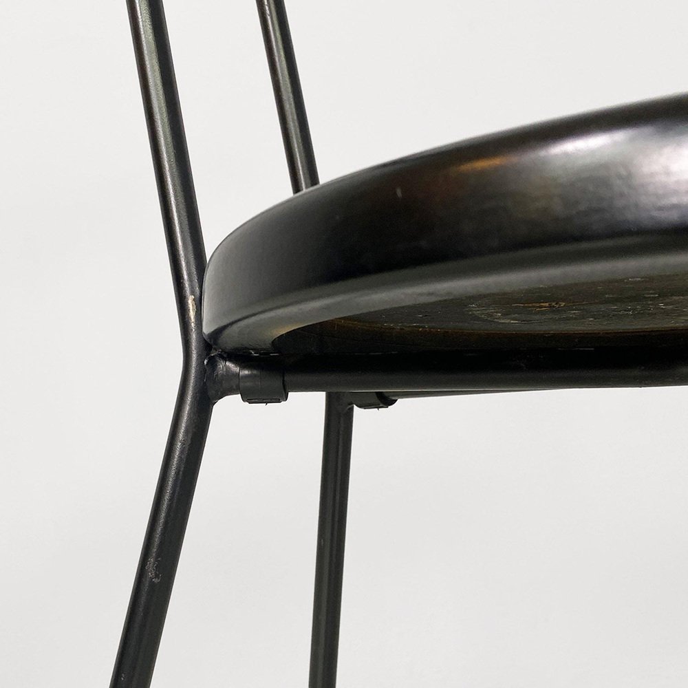 Chaise Ronde Moderne en Bois Noir et Métal, Italie, 1980s en vente sur ...