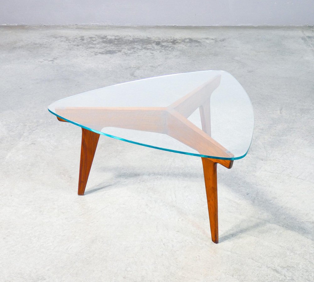 Table basse Gio' Ponti en bois de laiton Marbre, 1950, Italie En vente sur