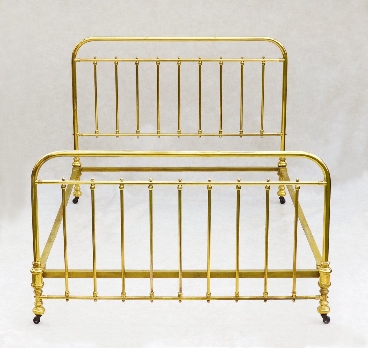 Antique French Brass Bed, 1920 for sale at Pamono