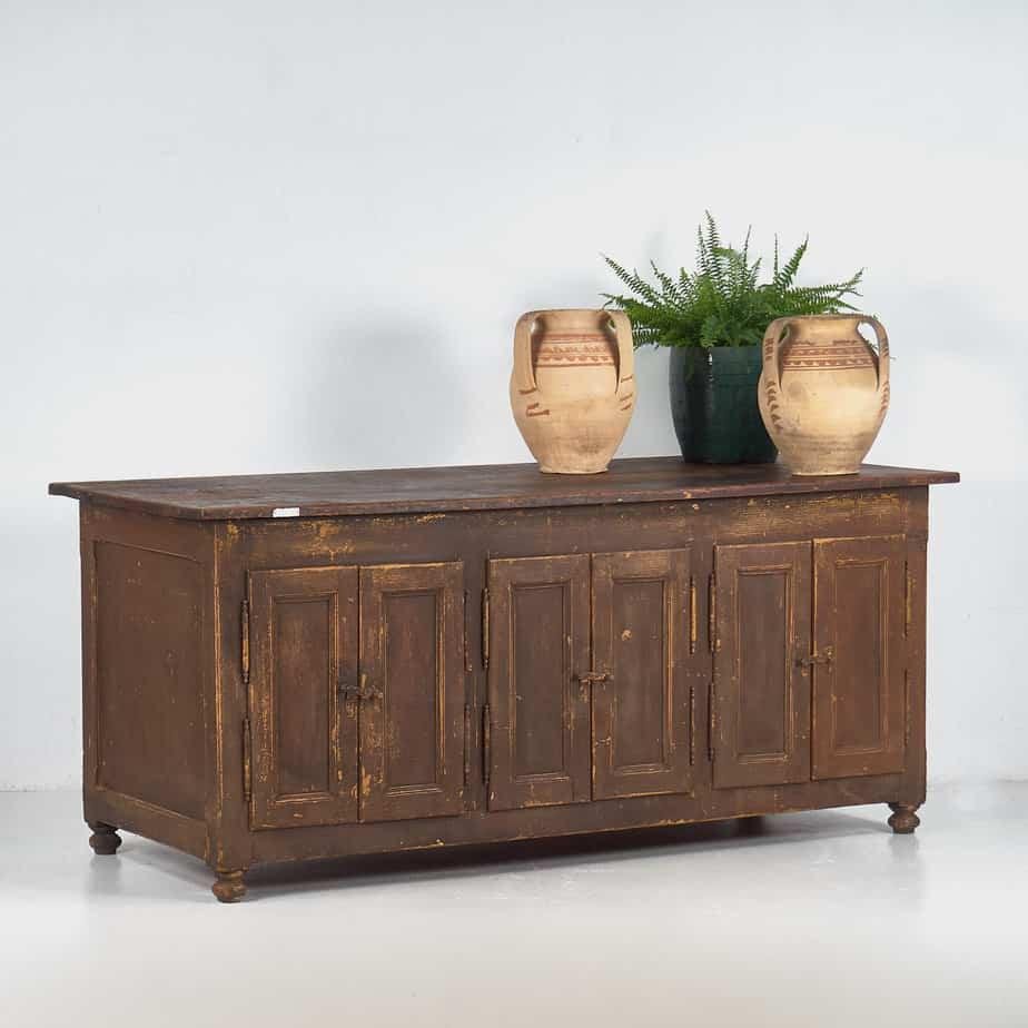 Antique Kitchen Island with Doors on Both Sides, 1850 for sale at Pamono
