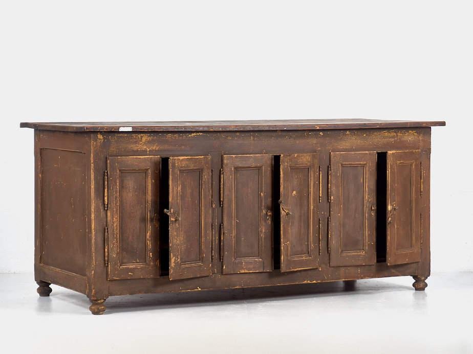 Antique Kitchen Island with Doors on Both Sides, 1850 for sale at Pamono
