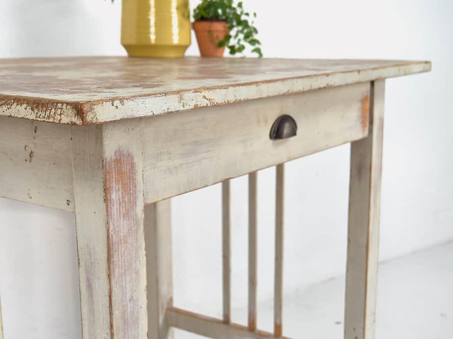 Vintage French Table in Wood White, 1960 for sale at Pamono
