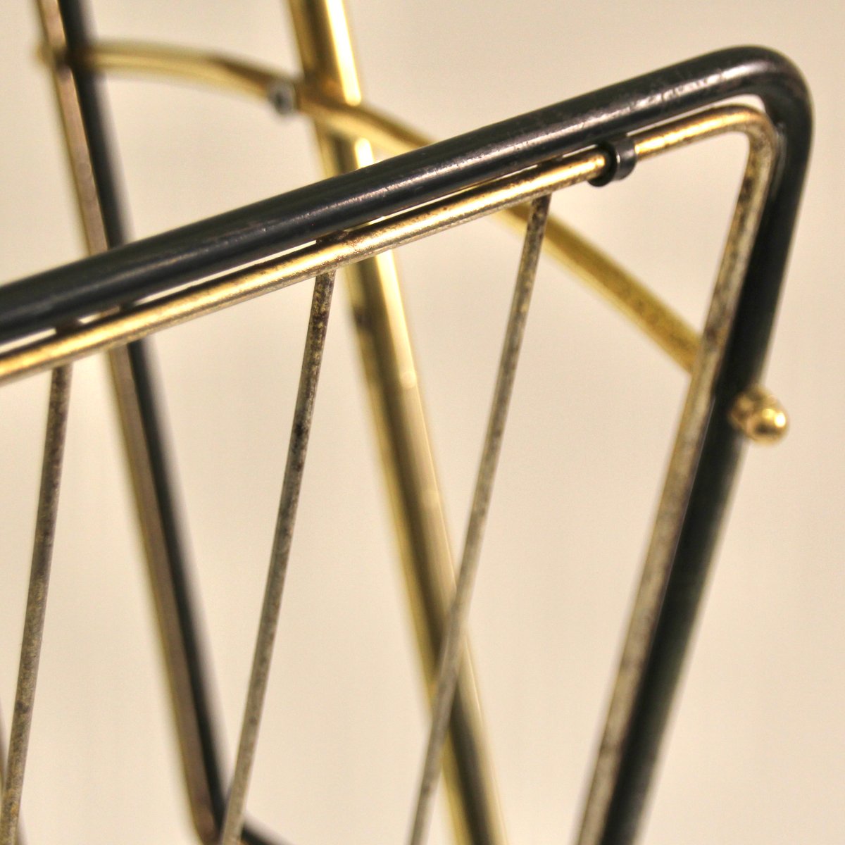 Antique String Rack Mid-Century String Magazine Rack, 1950s for sale at Pamono