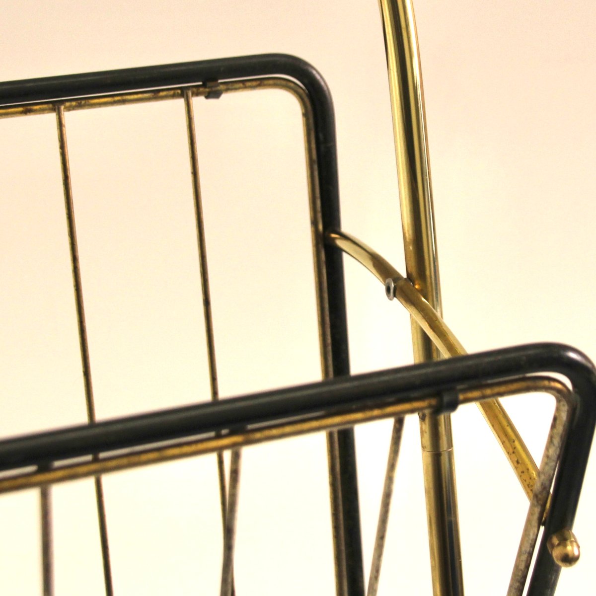 Antique String Rack Mid-Century String Magazine Rack, 1950s for sale at Pamono