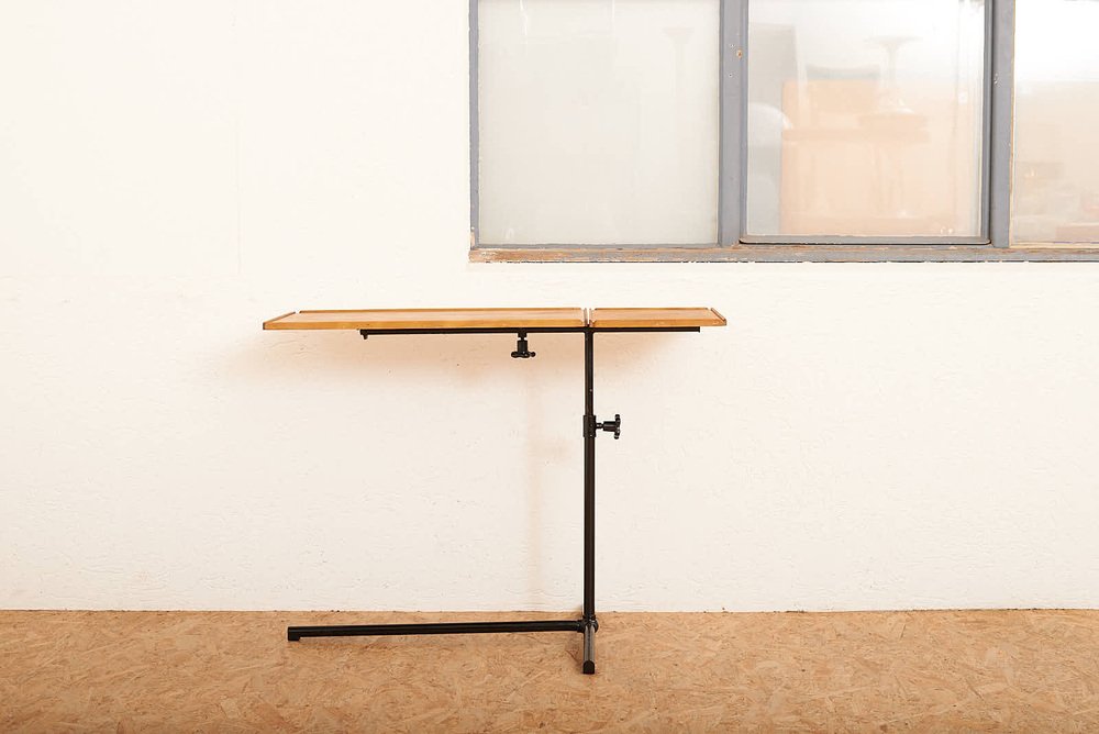 Table à Roulettes Multifonction - Plateau Pivotant 40x30 Cm, Hauteur Réglable 45-80 Cm - Pour Canapé, Lit, Bureau - Structure Acier, Plateau MDF Laqué - 11