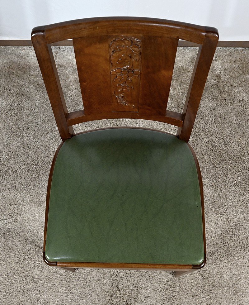 Picture of Vintage Art Deco Chairs in Mahogany 1940, Set of 6 for sale at Pamono
