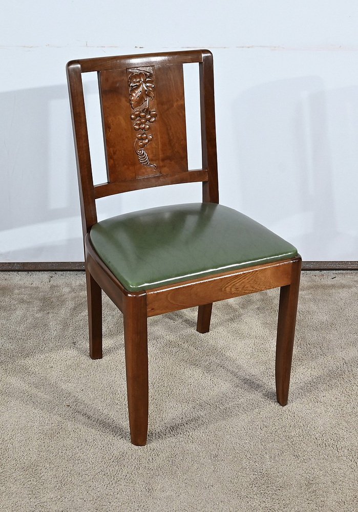 Vintage Art Deco Chairs in Mahogany 1940, Set of 6 for sale at Pamono - Vintage Art Deco Chairs