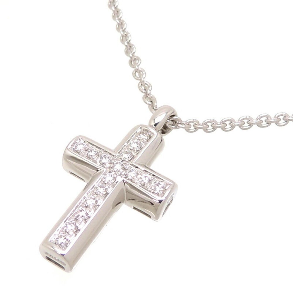 Latin Cross Diamond Necklace in 750 White Gold from Bvlgari for sale at ...