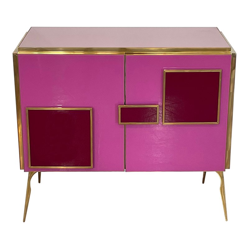 Pink LED Sideboard, 1980s for sale at Pamono