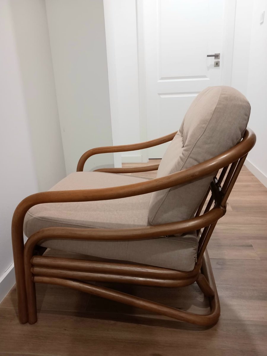 Is Rattan Scandi Set of Scandinavian Two Rattan Armchairs, 1970s for sale at Pamono