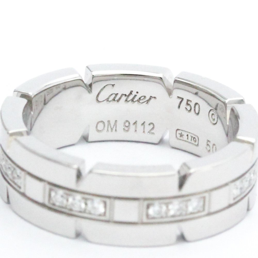 CARTIER Tank Francaise White Gold [18K] Fashion Diamond Band Ring ...