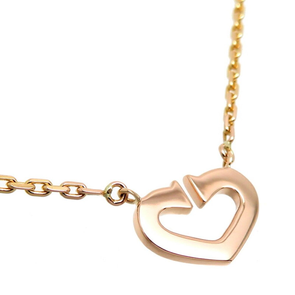 CARTIER C Heart Diamond Ladies Necklace 750 Yellow Gold for sale at Pamono