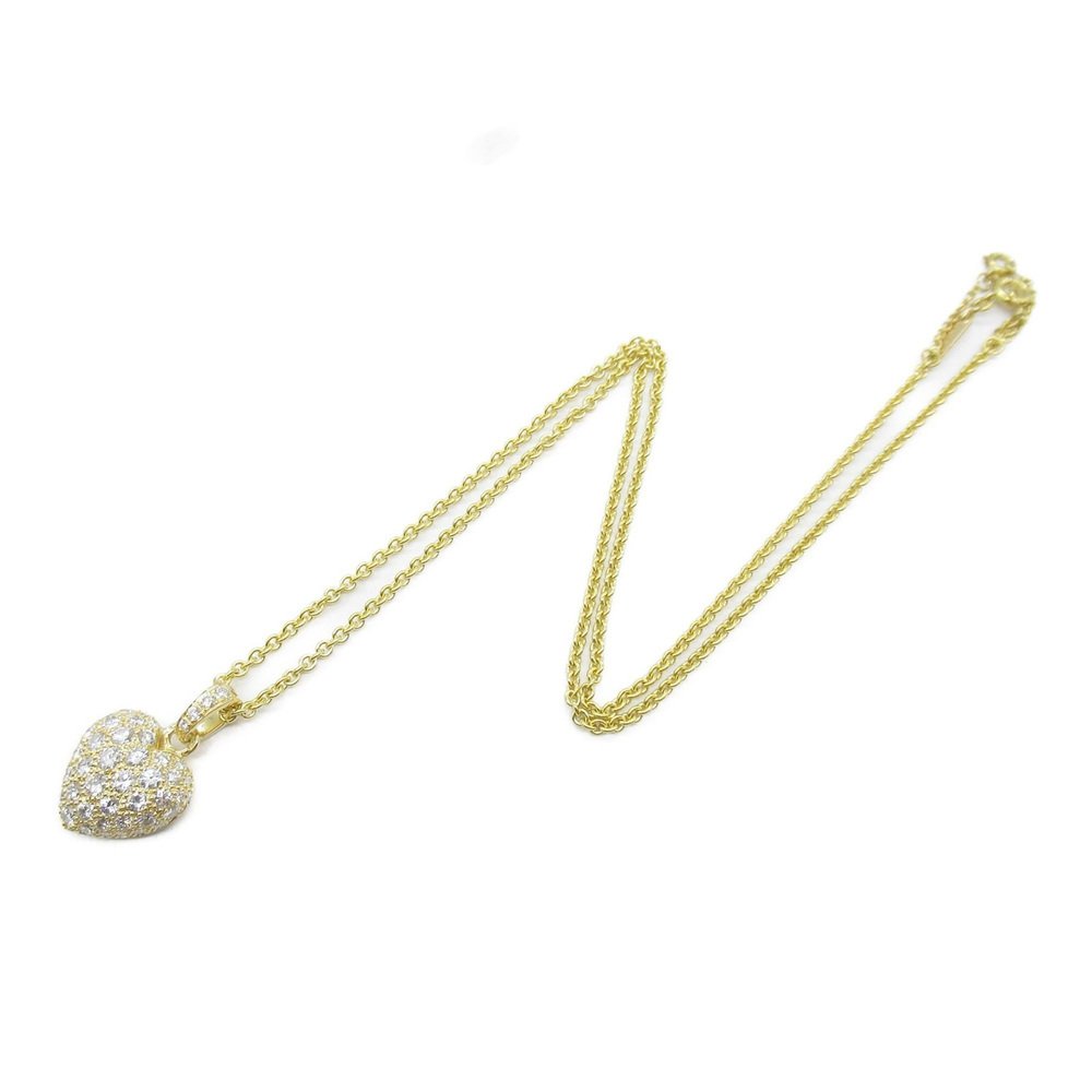 CARTIER heart diamond necklace Necklace Clear K18 [Yellow Gold] Clear ...