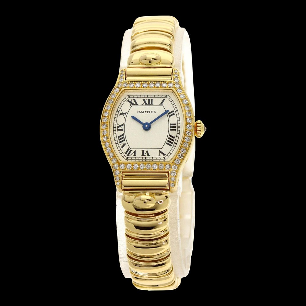 CARTIER Tortue SM Diamond Maker Complete Watch K18 Yellow Gold K18YG ...